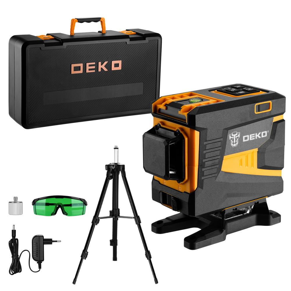 Уровень лазерный самовыравнивающийся DEKO DKLL12PG1 360/3 SET 2 PREMIUM со штативом 1,2 м (12 линий, зеленый луч)
Уровень лазерный самовыравнивающийся DEKO DKLL12PG1 360/3 SET 2 PREMIUM со штативом 1,2 м (12 линий, зеленый луч)