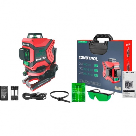 Лазерный нивелир CONDTROL GFX 360-2 Kit
Лазерный нивелир CONDTROL GFX 360-2 Kit