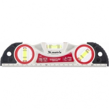 Уровень алюминиевый литой, фрезерованный, 3 глазка, две ударные площадки, 235 мм Matrix
Уровень алюминиевый литой, фрезерованный, 3 глазка, две ударные площадки, 235 мм Matrix