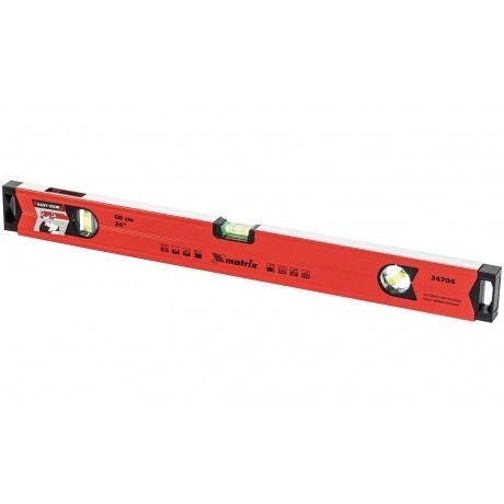 Уровень алюминиевый магнитный, 600 мм, фрезерованный, 3 глазка (1 зеркальный), усиленный Matrix
Уровень алюминиевый магнитный, 600 мм, фрезерованный, 3 глазка (1 зеркальный), усиленный Matrix