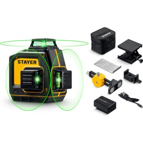 Нивелир лазерный зеленый STAYER SL-3D #2, 50м, точн. +/-0,5 мм/м, микролифт, держатель (34963-2)
Нивелир лазерный зеленый STAYER SL-3D #2, 50м, точн. +/-0,5 мм/м, микролифт, держатель (34963-2)