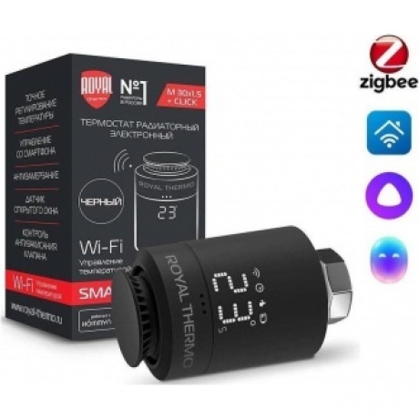 Термостат радиаторный электронный Royal Thermo Smart Heat, черный
Термостат радиаторный электронный Royal Thermo Smart Heat, черный
