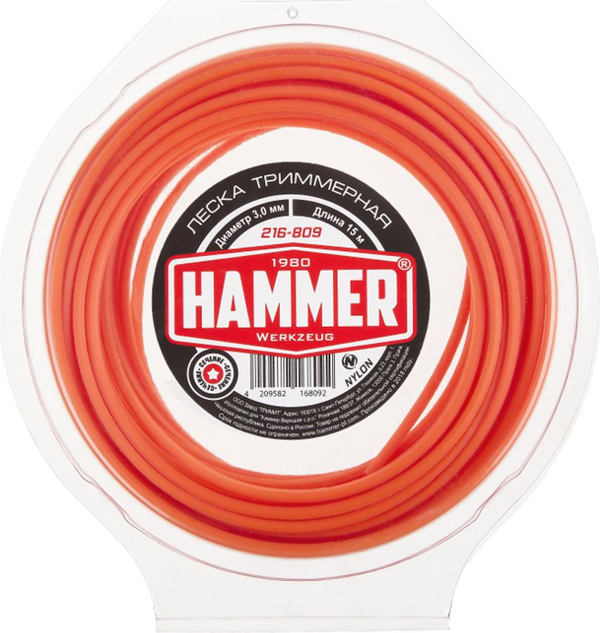 Леска триммерная Hammer 216-809 3.0мм 15м звезда в блистере
Леска триммерная Hammer 216-809 3.0мм 15м звезда в блистере
