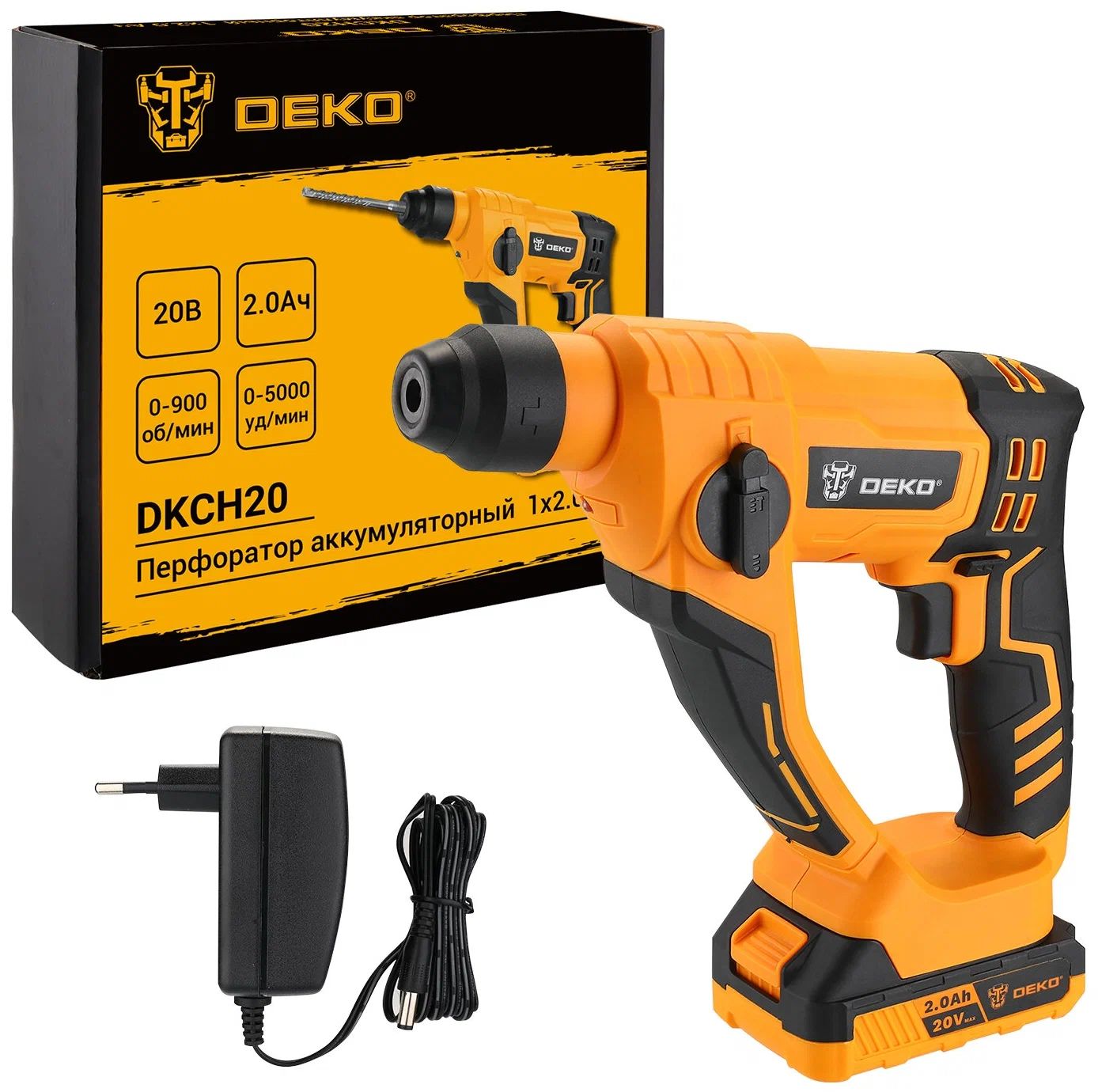 Перфоратор аккумуляторный DEKO DKCH20, 20В, 1x2Ач
Перфоратор аккумуляторный DEKO DKCH20, 20В, 1x2Ач