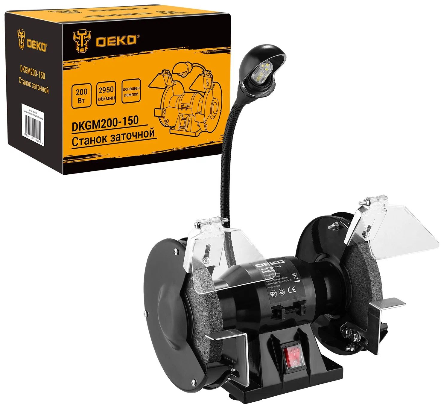 Станок заточной DEKO DKGM200-150, с лампой
Станок заточной DEKO DKGM200-150, с лампой