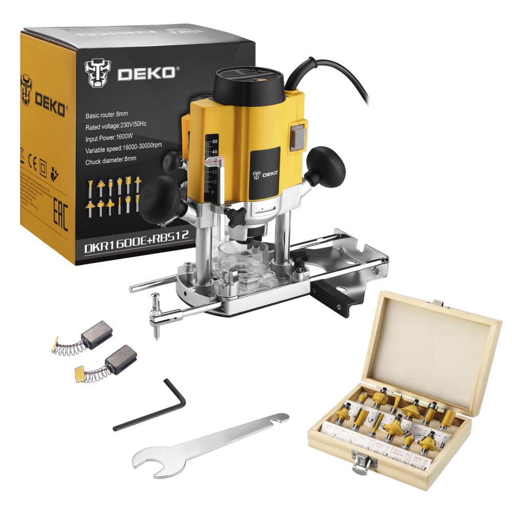 Фрезер DEKO DKR1600E+набор фрез RBS12 (12 предметов)
Фрезер DEKO DKR1600E+набор фрез RBS12 (12 предметов)