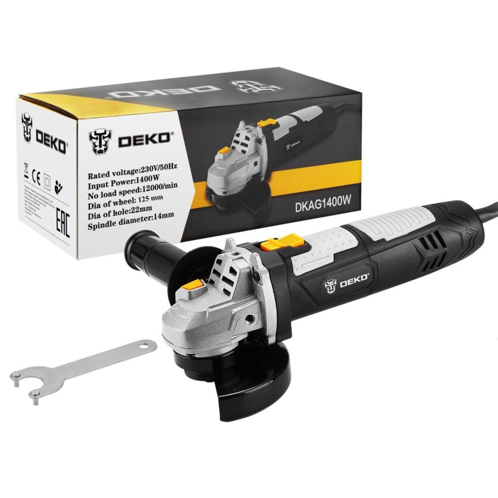 Машина шлифовальная угловая Deko DKAG1400W 063-2201
Машина шлифовальная угловая Deko DKAG1400W 063-2201