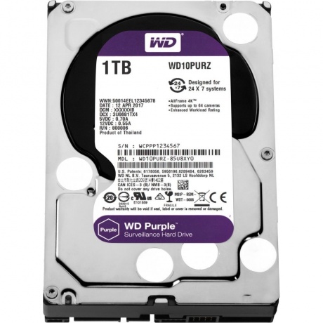 Жёсткий диск WD Purple 1Tb (WD10PURZ)
Жёсткий диск WD Purple 1Tb (WD10PURZ)