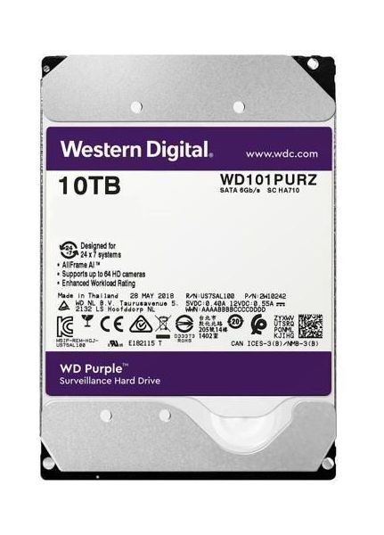 Жесткий диск WD Purple 10Tb (WD101PURZ)
Жесткий диск WD Purple 10Tb (WD101PURZ)