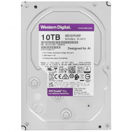 Жесткий диск HDD Western Digital SATA-III 10Tb (WD101PURP)
Жесткий диск HDD Western Digital SATA-III 10Tb (WD101PURP)