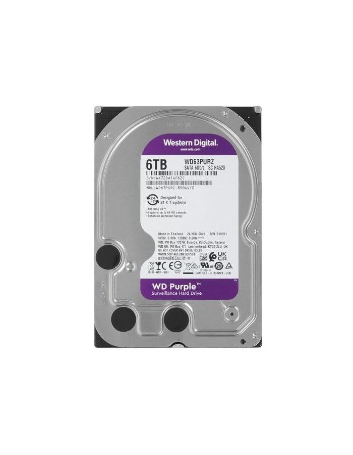 Жесткий диск HDD Western Digital WD63PURZ 6ТБ
Жесткий диск HDD Western Digital WD63PURZ 6ТБ