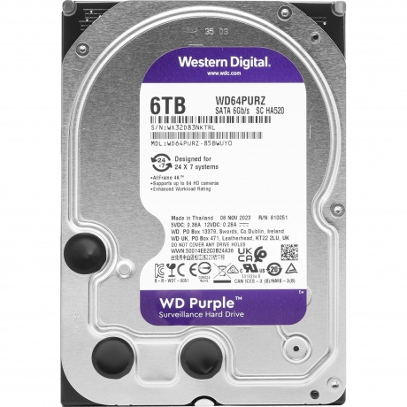 Жесткий диск Western Digital SATA 6Tb Purple (WD64PURZ)
Жесткий диск Western Digital SATA 6Tb Purple (WD64PURZ)