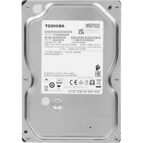 Жесткий диск Toshiba Surveillance HDD 3.5" SATA 2Tb DT02ABA200V
Жесткий диск Toshiba Surveillance HDD 3.5" SATA 2Tb DT02ABA200V