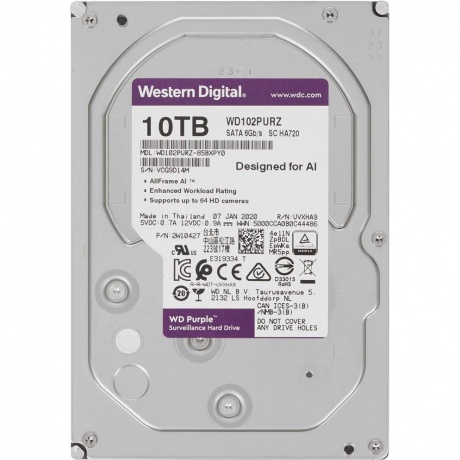 Жесткий диск HDD Western Digital Purple 10Tb (WD102PURZ) RECERTIFIED
Жесткий диск HDD Western Digital Purple 10Tb (WD102PURZ) RECERTIFIED