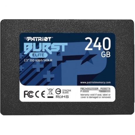 Накопитель SSD Patriot SATA2.5" 240GB BURST ELITE PBE240GS25SSDR
Накопитель SSD Patriot SATA2.5" 240GB BURST ELITE PBE240GS25SSDR