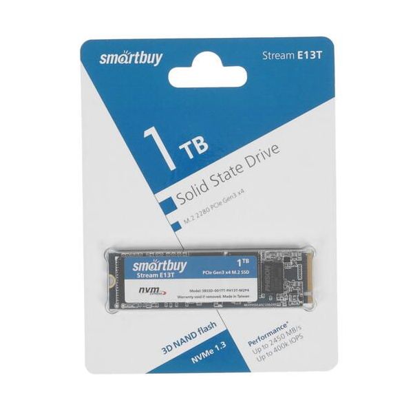 Накопитель SSD SmartBuy Stream E13T 1Tb (SBSSD-001TT-PH13T-M2P4)
Накопитель SSD SmartBuy Stream E13T 1Tb (SBSSD-001TT-PH13T-M2P4)
