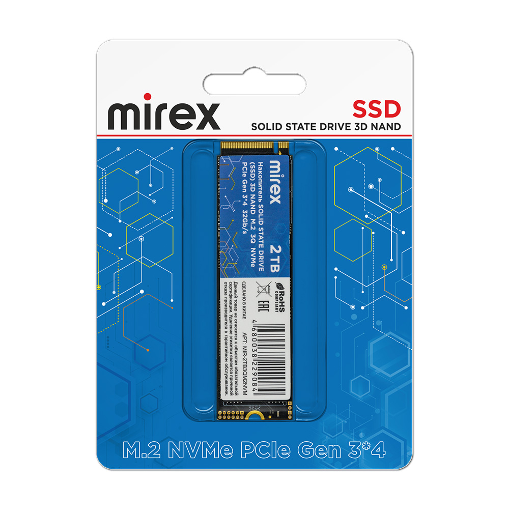 Накопитель SSD Mirex 2Tb 13640-2TB3QM2NVM
Накопитель SSD Mirex 2Tb 13640-2TB3QM2NVM