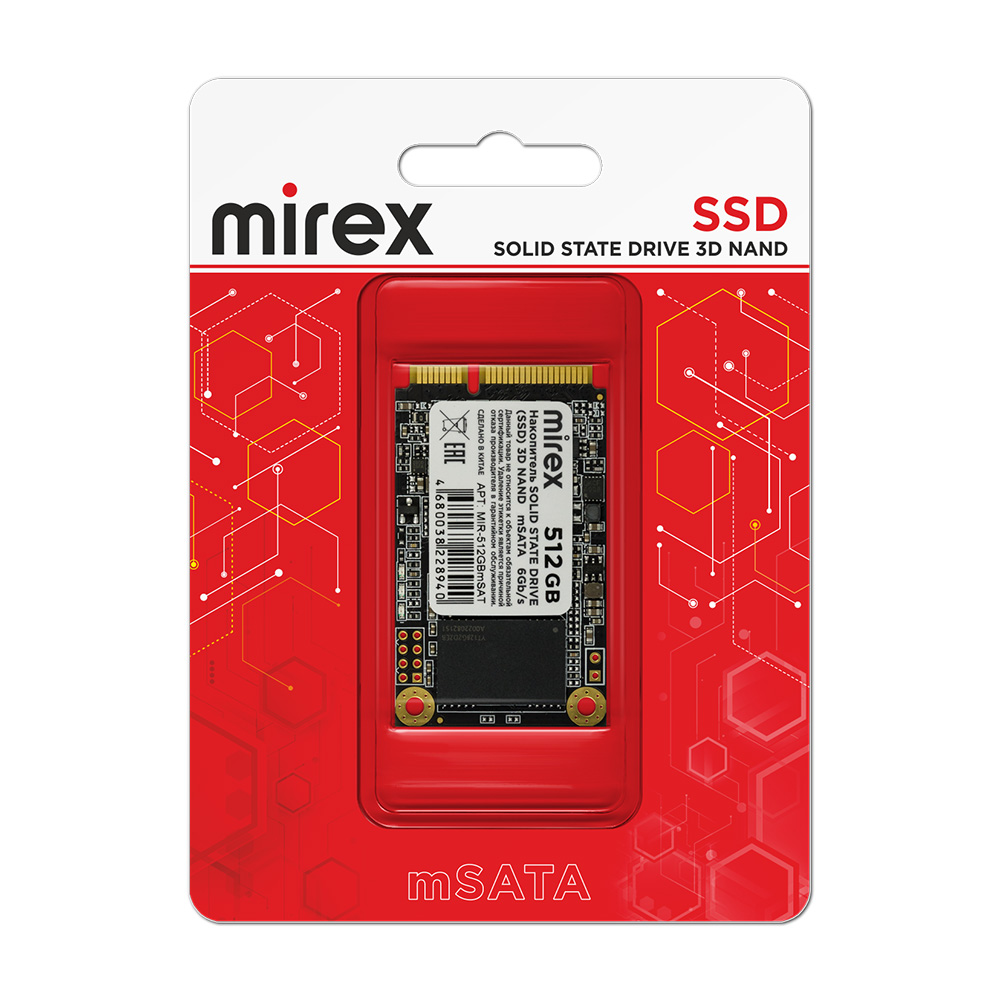 Накопитель SSD Mirex 512Gb 13640-512GBmSAT
Накопитель SSD Mirex 512Gb 13640-512GBmSAT