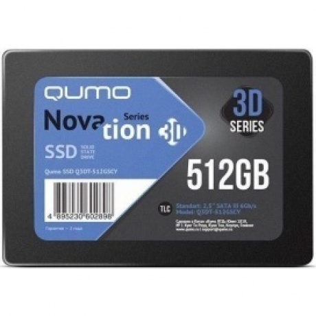 Накопитель SSD Qumo Novation TLC 3D 512Gb Q3DT-512GSCY
Накопитель SSD Qumo Novation TLC 3D 512Gb Q3DT-512GSCY