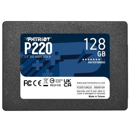 Накопитель SSD 2.5" Patriot 128GB P220 (P220S128G25)
Накопитель SSD 2.5" Patriot 128GB P220 (P220S128G25)
