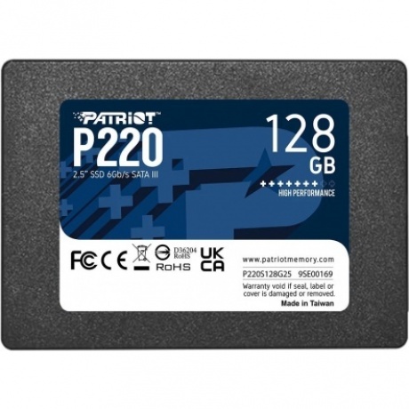 Накопитель SSD 2.5" Patriot 128GB P220 (P220S128G25)
Накопитель SSD 2.5" Patriot 128GB P220 (P220S128G25)