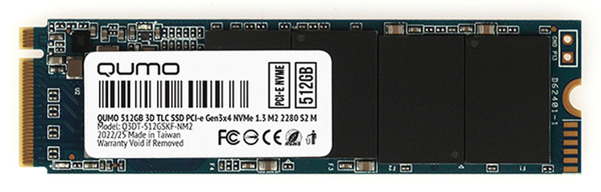 Накопитель SSD M.2 2280 QUMO Novation 512GB PCIe Gen3x4 NVMe 1.3 3D TLC OEM (Q3DT-512GSKF-NM2)
Накопитель SSD M.2 2280 QUMO Novation 512GB PCIe Gen3x4 NVMe 1.3 3D TLC OEM (Q3DT-512GSKF-NM2)