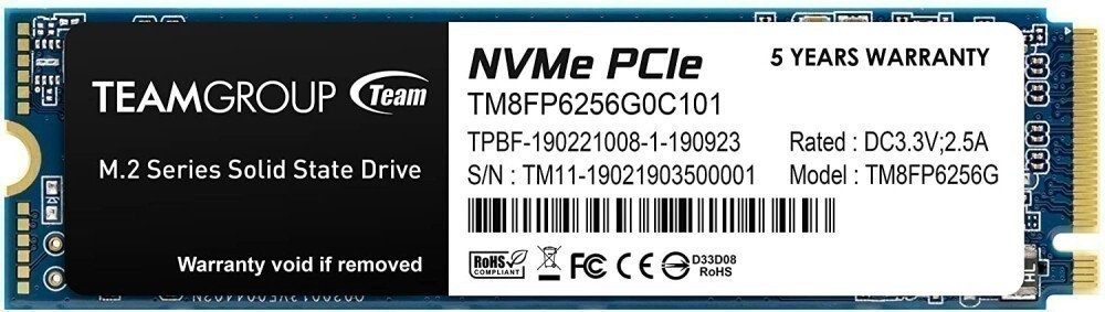 Накопитель SSD Team Group M.2 2280 MP33 256 Gb PCIe 3.0 x4 NVMe 3D NAND TLC TM8FP6256G0C101
Накопитель SSD Team Group M.2 2280 MP33 256 Gb PCIe 3.0 x4 NVMe 3D NAND TLC TM8FP6256G0C101