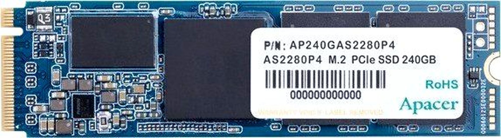 Накопитель SSD Apacer M.2 2280 AS2280P4 240Gb PCIe 3.0 x4 3D TLC AP240GAS2280P4-1
Накопитель SSD Apacer M.2 2280 AS2280P4 240Gb PCIe 3.0 x4 3D TLC AP240GAS2280P4-1