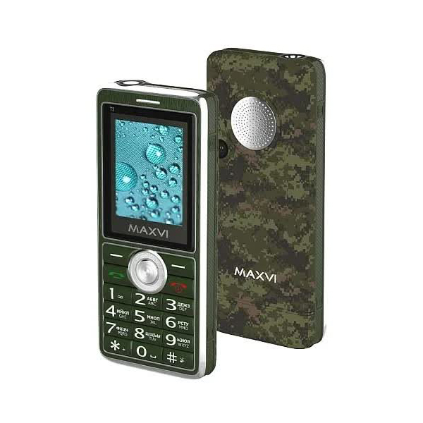 Мобильный телефон Maxvi T3 MILITARY, Зеленый
Мобильный телефон Maxvi T3 MILITARY, Зеленый