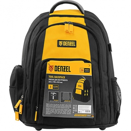 Рюкзак для инструмента, 365х190х430 мм, 3 отделения, 26 карманов Denzel
Рюкзак для инструмента, 365х190х430 мм, 3 отделения, 26 карманов Denzel
