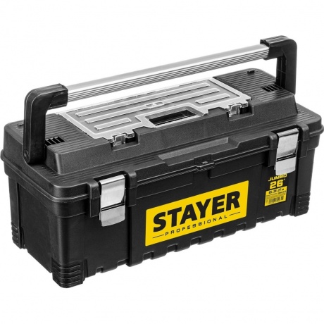 Ящик пластиковый для инструментов STAYER JUMBO-26, 650 x 280 x 270 мм, (26), Professional (38003-26)
Ящик пластиковый для инструментов STAYER JUMBO-26, 650 x 280 x 270 мм, (26), Professional (38003-26)