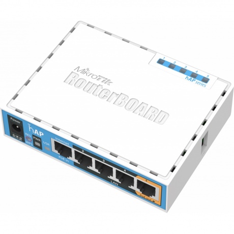 Wi-Fi роутер MikroTik hAP (RB951Ui-2nD) белый
Wi-Fi роутер MikroTik hAP (RB951Ui-2nD) белый