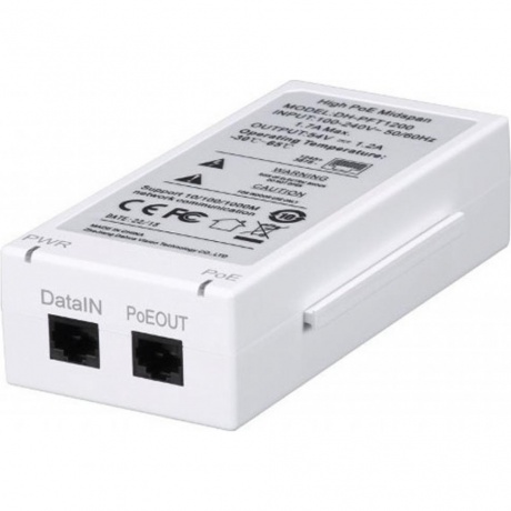 Инжектор PoE Dahua DH-PFT1200 10/100/1000BASE-T 60Вт 100-240В(АС)
Инжектор PoE Dahua DH-PFT1200 10/100/1000BASE-T 60Вт 100-240В(АС)