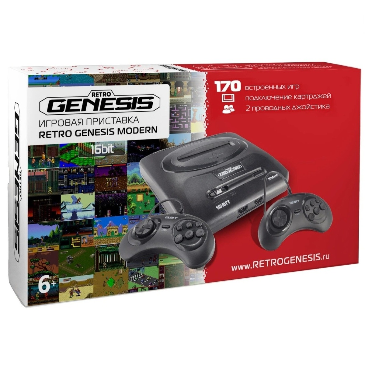 Игровая приставка Sega Retro Genesis Modern (170 встроенных игр) + 2 джойстика
Игровая приставка Sega Retro Genesis Modern (170 встроенных игр) + 2 джойстика