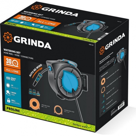 Набор поливочный 4 предмета GRINDA HRA-30, шланг 30м x 1/2, на поворотном кронштейне настенная, катушка автоматическая со шлангом ProLine (428471)
Набор поливочный 4 предмета GRINDA HRA-30, шланг 30м x 1/2, на поворотном кронштейне настенная, катушка автоматическая со шлангом ProLine (428471)
