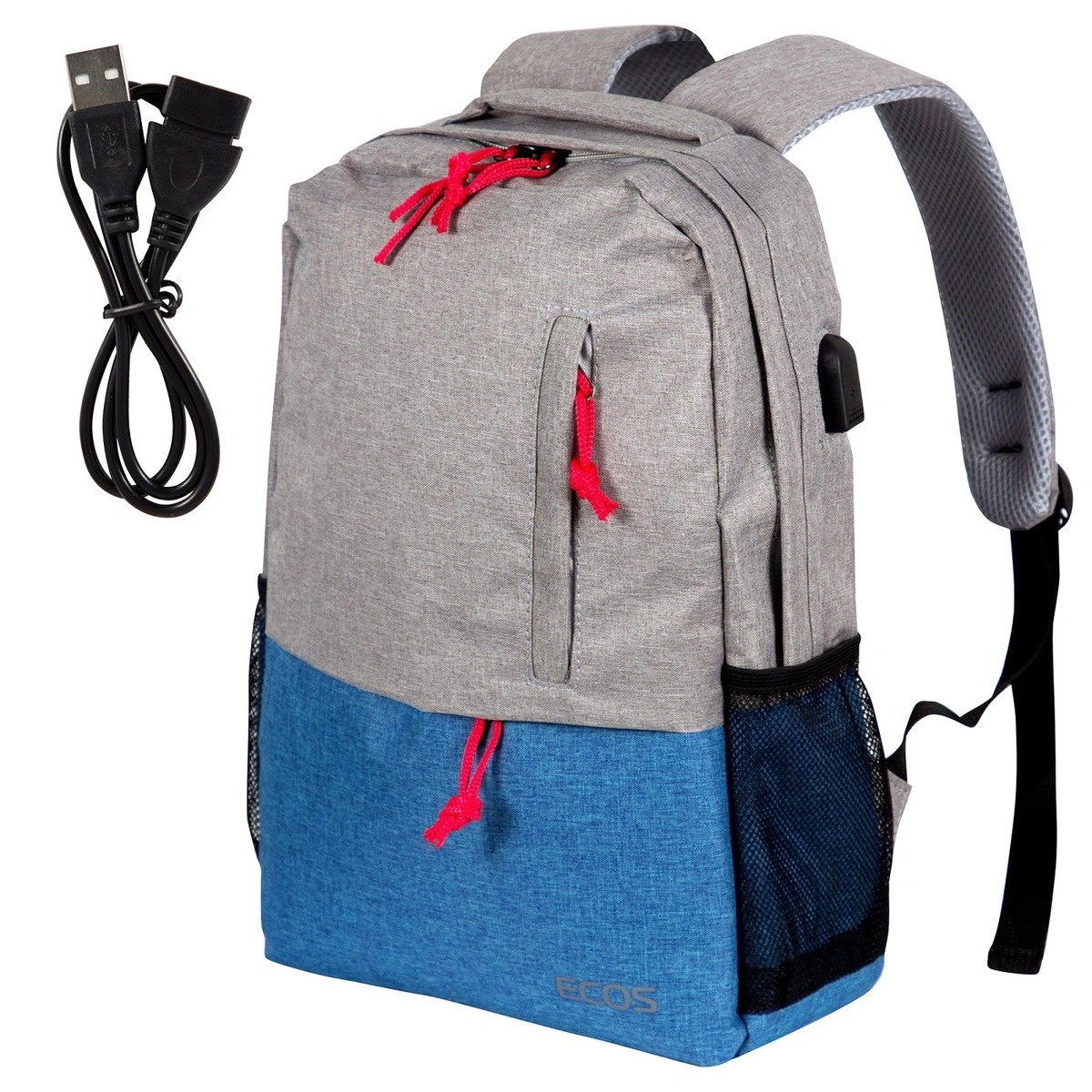 Рюкзак ECOS Городской, серый/синий 15л, с USB портом
Рюкзак ECOS Городской, серый/синий 15л, с USB портом