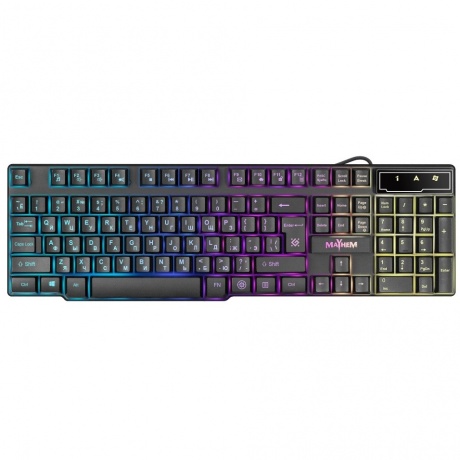 Клавиатура Defender Mayhem GK-360DL RU RGB Black USB
Клавиатура Defender Mayhem GK-360DL RU RGB Black USB