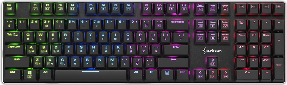 Клавиатура Sharkoon PureWriter RGB (Kailh Blue switches), Черный
Клавиатура Sharkoon PureWriter RGB (Kailh Blue switches), Черный
