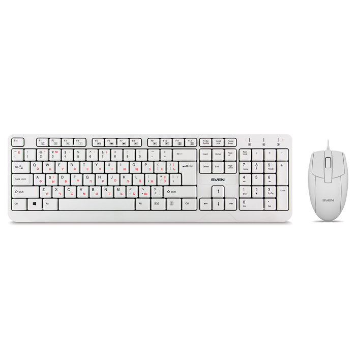 Набор клавиатура+мышь Sven KB-S330C White, Белый
Набор клавиатура+мышь Sven KB-S330C White, Белый