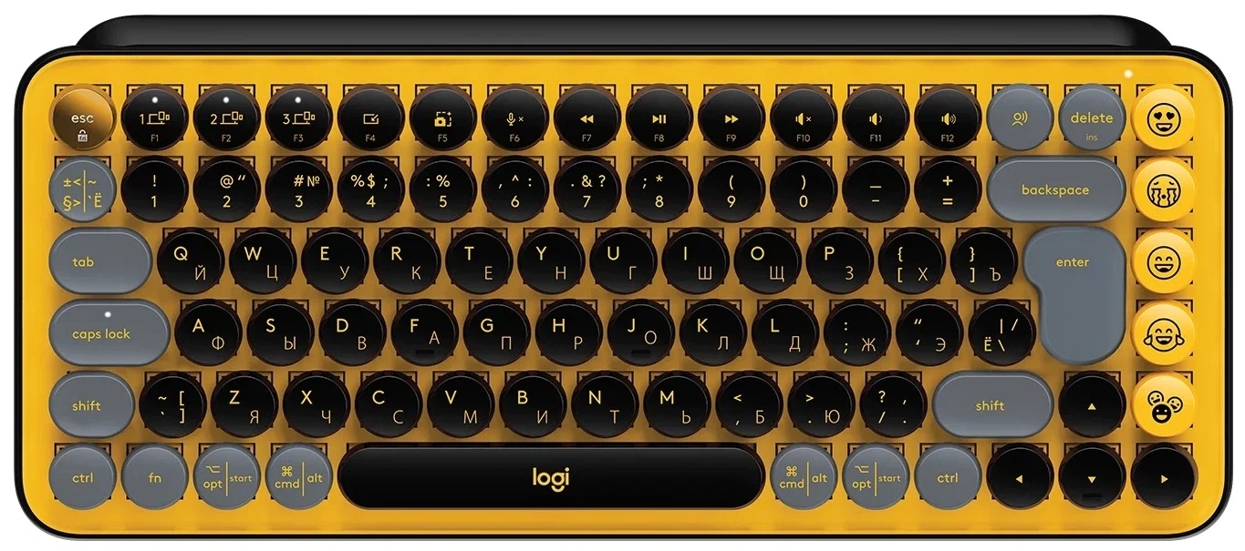 Клавиатура Logitech POP Keys Blast Yellow (920-010716), Желтый
Клавиатура Logitech POP Keys Blast Yellow (920-010716), Желтый