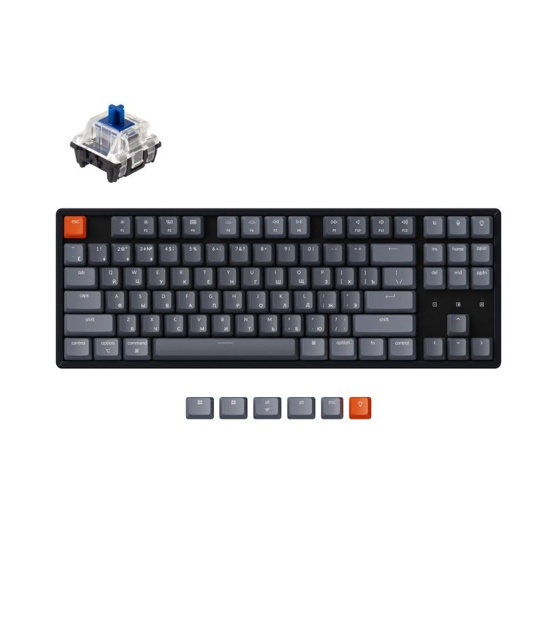 Клавиатура Keychron K8, Gateron Blue Switch (K8J2)
Клавиатура Keychron K8, Gateron Blue Switch (K8J2)