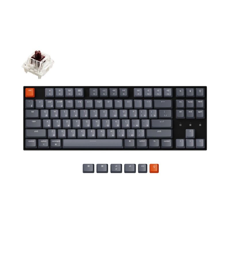 Клавиатура Keychron K8 White, Gateron Brown Switch (K8G3), Серый/черный
Клавиатура Keychron K8 White, Gateron Brown Switch (K8G3), Серый/черный