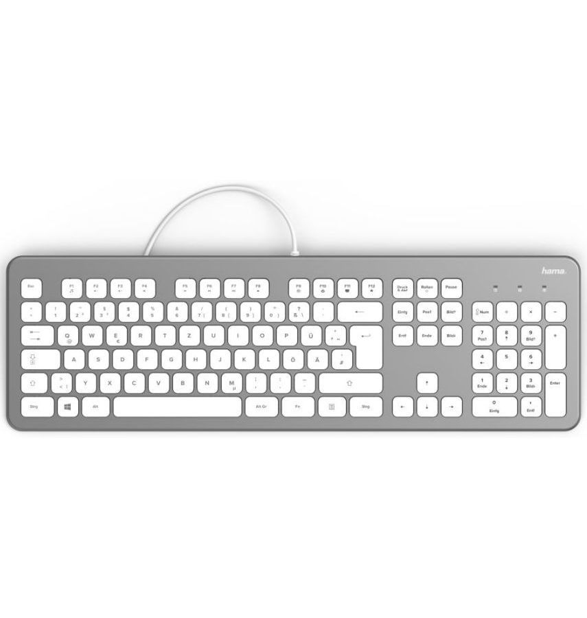 Клавиатура Hama KC-700 серебристый USB
Клавиатура Hama KC-700 серебристый USB