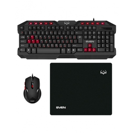 Набор SVEN GS-9200 клавиатура, мышь и коврик
Набор SVEN GS-9200 клавиатура, мышь и коврик