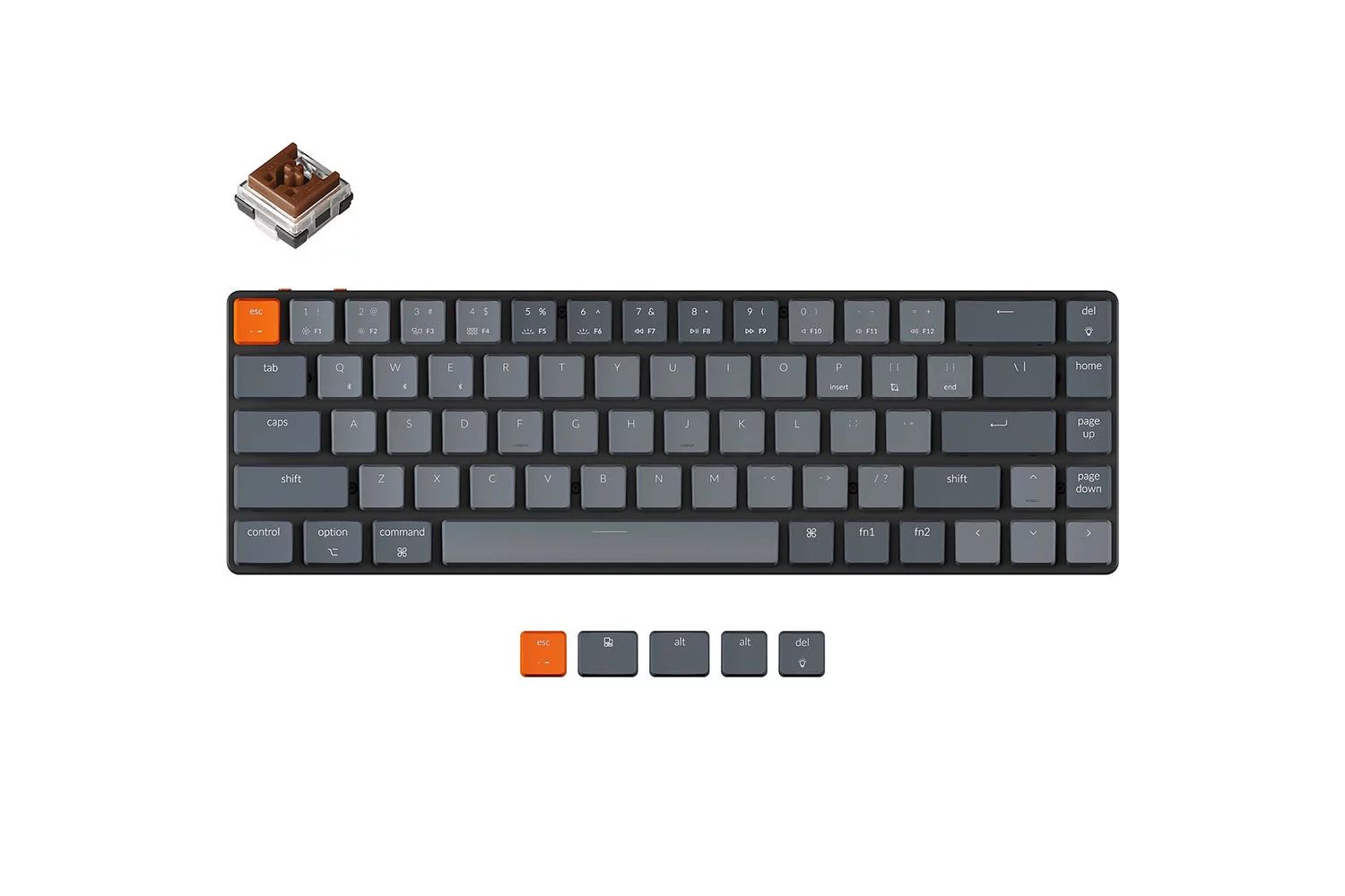 Клавиатура Keychron K7, 68 клавиш, White LED подсветка, Brown Switch, Серый
Клавиатура Keychron K7, 68 клавиш, White LED подсветка, Brown Switch, Серый