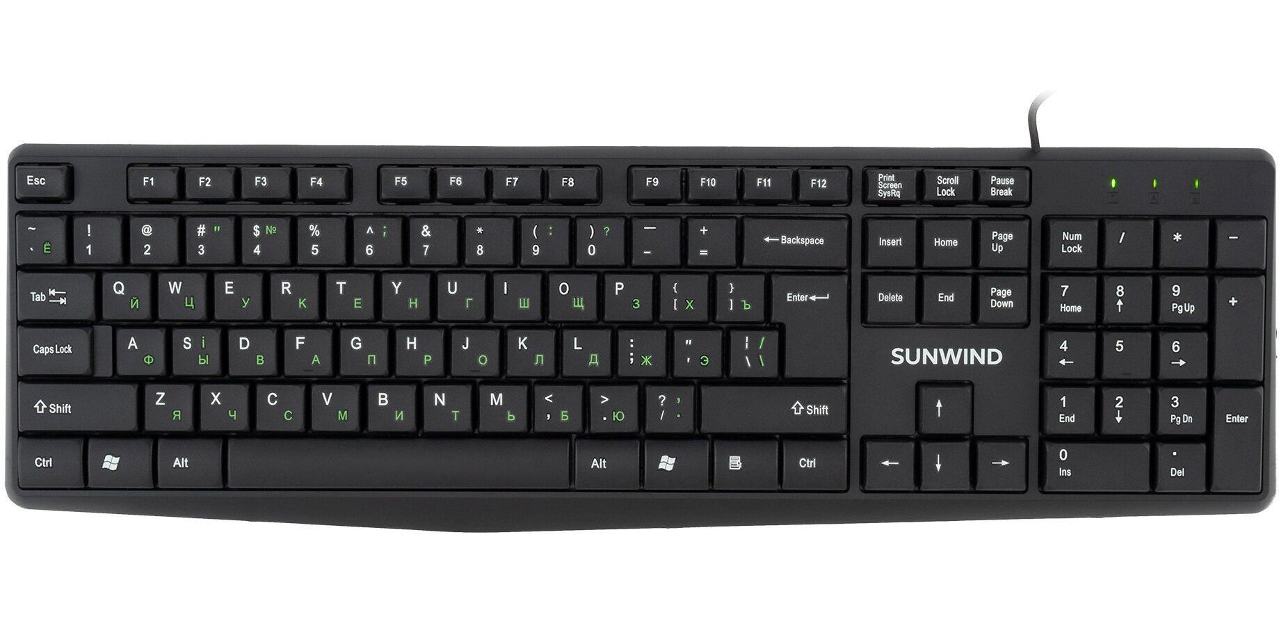 Клавиатура SunWind SW-KB100 черный USB
Клавиатура SunWind SW-KB100 черный USB