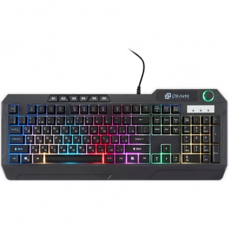 Клавиатура Oklick 715G черный USB Multimedia for gamer LED (1680657)
Клавиатура Oklick 715G черный USB Multimedia for gamer LED (1680657)