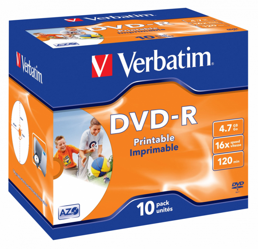 Диск DVD-R Verbatim 4.7Gb 16x Jewel case (10шт) Printable (43521)
Диск DVD-R Verbatim 4.7Gb 16x Jewel case (10шт) Printable (43521)