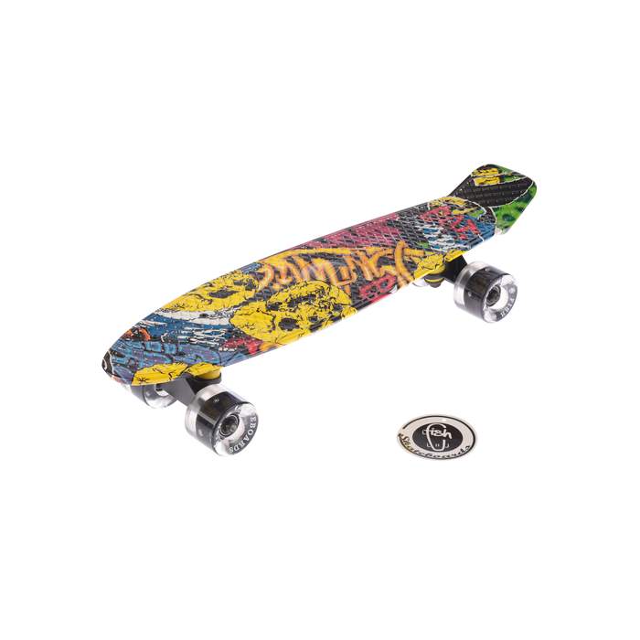 Миникруизер Fish принт Граффити/Череп с черными LED колесами
Миникруизер Fish принт Граффити/Череп с черными LED колесами