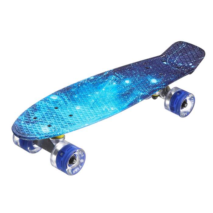 Миникруизер Fish принт Небо с синими LED колесами
Миникруизер Fish принт Небо с синими LED колесами